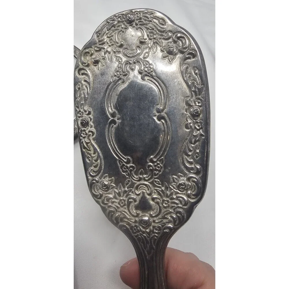 Vtg Silverplate Vanity Set 8